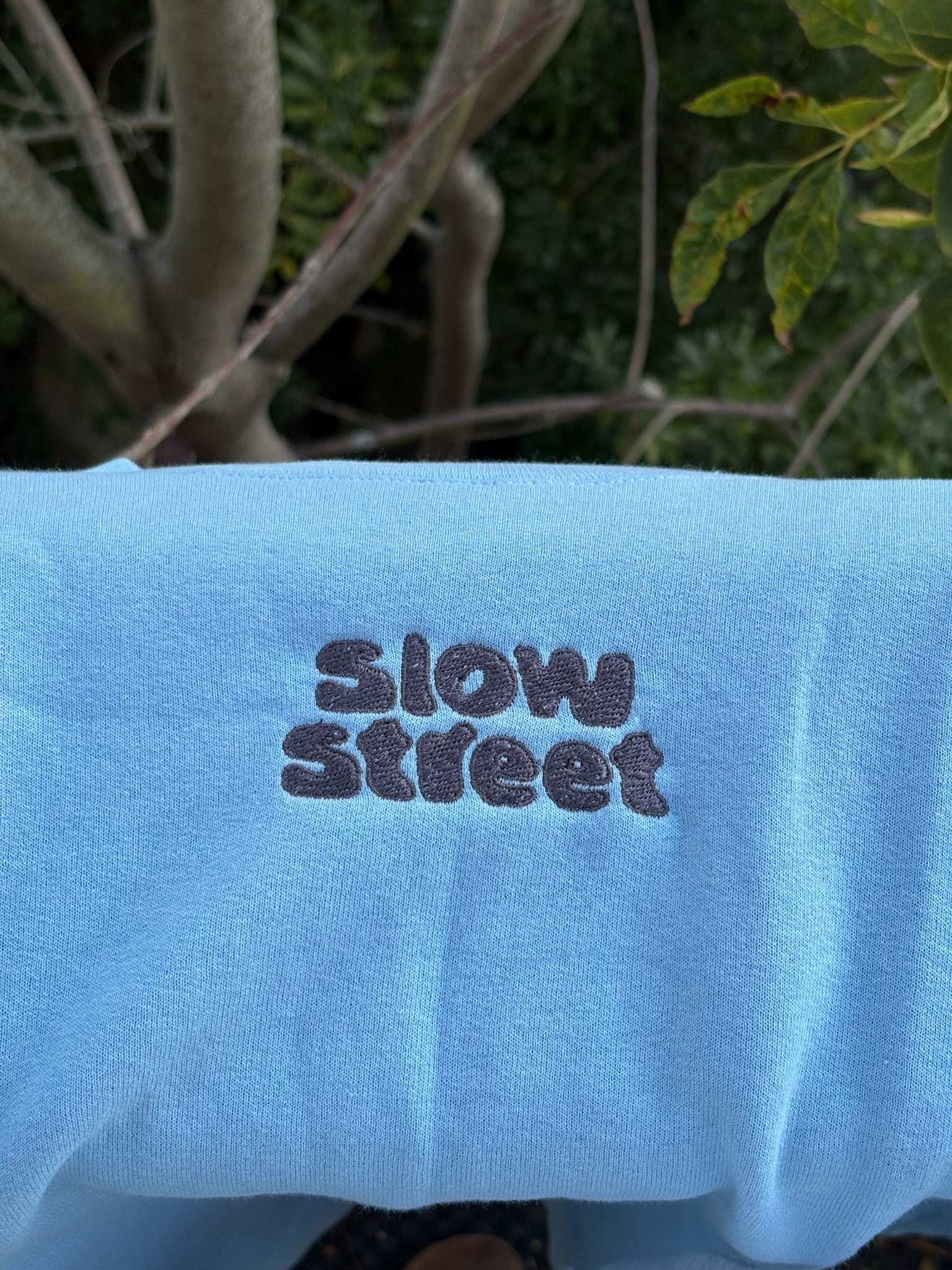 Embroidered Crewneck - Blue
