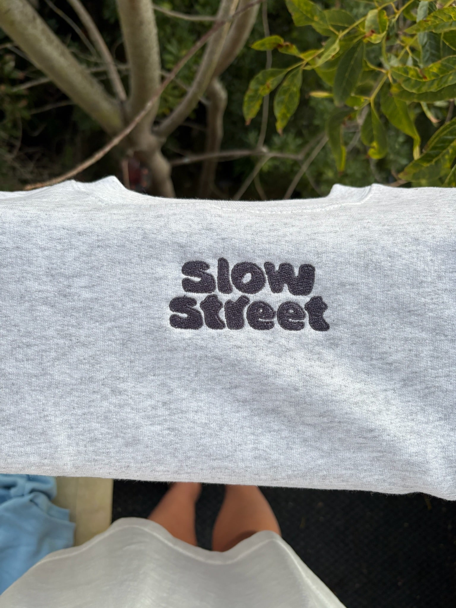 Embroidered Crewneck - Grey