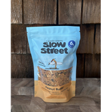 Slow Street peanut butter granola, 1 12 oz (340 g) bag, all facing front.